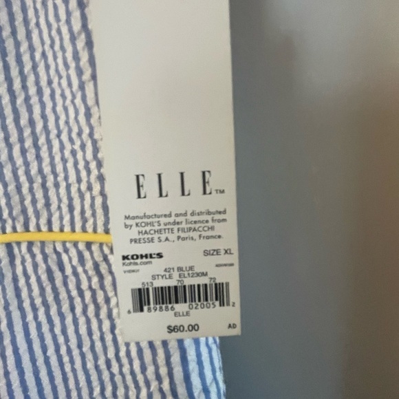 Elle Dress, brand new with tags, size xl, blue striped with yellow - Picture 4 of 6
